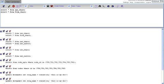 KarmaDBi SQL History